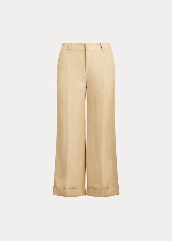 Women's Ralph Lauren Linen-Blend Wide-Leg Pants | 514837NQI